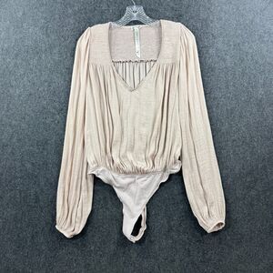 Free People Intimately Smockin' N Rockin' Bodysuit Women's Extra Small Blush